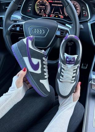 Жіночі кросівки nike sb dunk low / найк данк / демісезонні / весняні, літні, осінні / взуття / шкіра, замша / чорні, бежеві, сірі