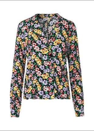 472.лаконичная вискозная блузка в красивый цветочный принт успешного бренда из данной mbym2 фото
