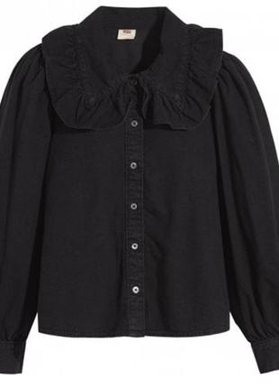 Стильная джинсовая блуза рубашка из денима levi's emilie blouse 36/s5 фото