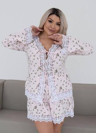 Элегантная и утонченная цветочная пижама3 фото
