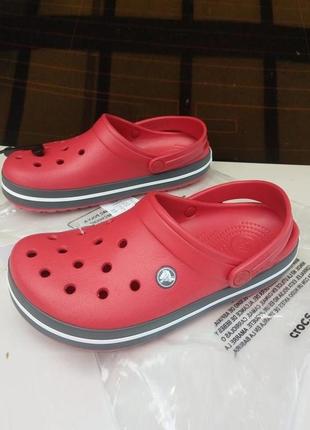 Крокс сабо крокбэнд клог красные crocs crocband clog red/black