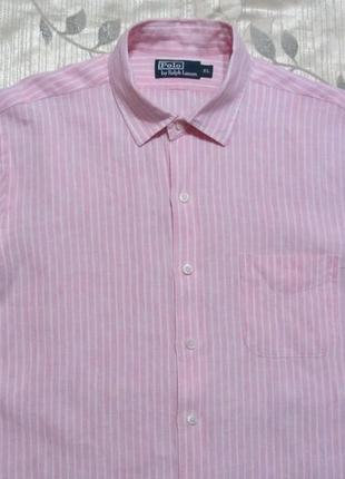 Льняная мужская рубашка polo ralph lauren оригинал 100% лен4 фото