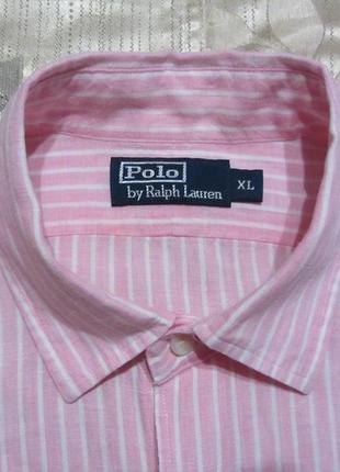 Льняная мужская рубашка polo ralph lauren оригинал 100% лен5 фото