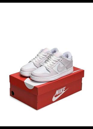 Женские кроссовки nike sb dunk low retro white easy pink1 фото