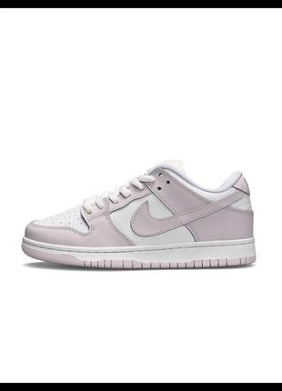 Женские кроссовки nike sb dunk low retro white easy pink5 фото