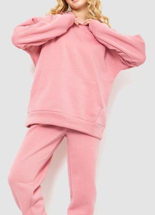 Спорт костюм женский на флисе, цвет светло-розовый, 214r0102-12 фото