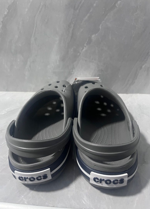 Крокс крокбэнд клог серые crocs crocband clog smoke/navy10 фото