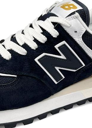 Кроссовки мужские new balance classic dark navy white синие повседневные кроссовки нью баланс4 фото