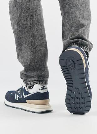 Кроссовки мужские new balance classic dark navy white синие повседневные кроссовки нью баланс9 фото