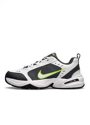 Кроссовки мужские  nike air max monarch iv white grey серые кожаные кроссовки найк монарх