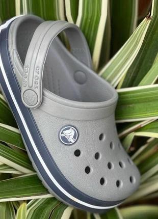 Крокс крокбенд клог сірі crocs crocband clog smoke/navy