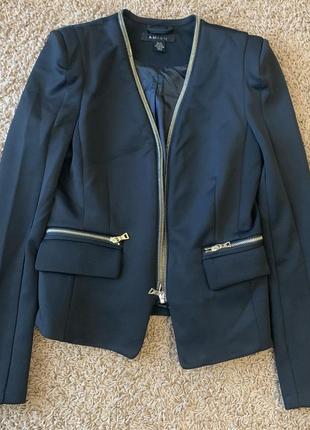 Пиджак черный жакет на молнии amisu размер xs/s2 фото