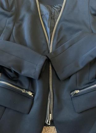 Пиджак черный жакет на молнии amisu размер xs/s5 фото