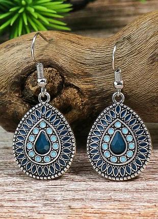 Богемные серьги легкие металлические