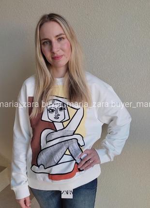 Світшот вишивка зара m, xl
