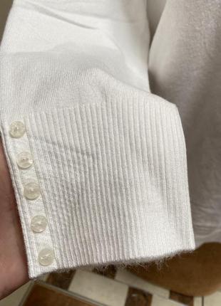 Білосніжна кофтинка з ґудзиками на рукавах 💎💎💎8 фото