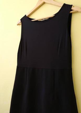 Черное платье из двух видов ткани stilconf офисное миди мини италия3 фото