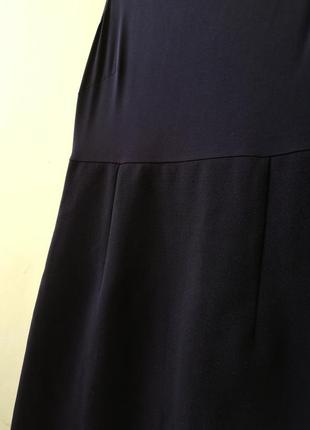 Черное платье из двух видов ткани stilconf офисное миди мини италия5 фото
