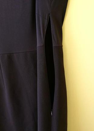 Черное платье из двух видов ткани stilconf офисное миди мини италия4 фото