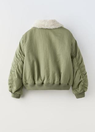 Zara куртка бомбер хаки женская/ подростковый размер xs/ s2 фото