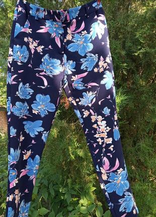 Штаны цветочные синие розовые чиносы необычные vera & lucy лосины как zara2 фото