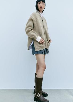 Трикотажный кардиган/бомбер с боковыми молниями zara s-m2 фото