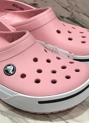 Крокс крокбэнд клог розовые crocs crocband ii clog petal pink/graphite3 фото