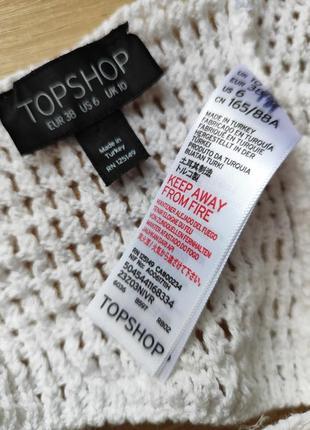 Белый вязаный кроп топ - лиф с синей вышивкой topshop8 фото