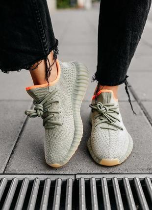 Yeezy boost 350 v2 desert sage  кроссовки легкие летние