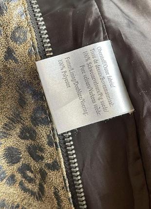 Вінтажна куртка жакет з анімалістичним принтом з натуральної шкіри6 фото