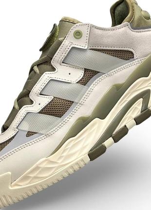 Кросівки чоловічі adidas originals niteball prm beige olive бежеві повсякденні шкіряні кросівки адідас2 фото