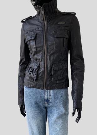 Кожаная куртка косуха superdry fabiana filippi massimo dutti 100% кожа2 фото