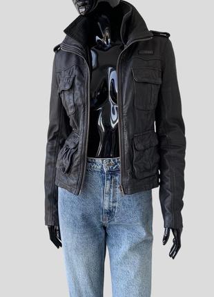 Кожаная куртка косуха superdry  100% кожа