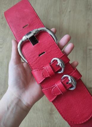 Шикарний женский широкий кожаный ремень  citura in pelle, made in italy.  размер 90-95 см5 фото