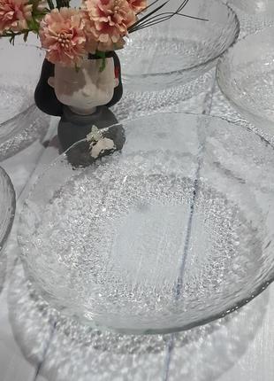 Глубокие тарелки из стекла льдинки 6 шт 19 см1 фото
