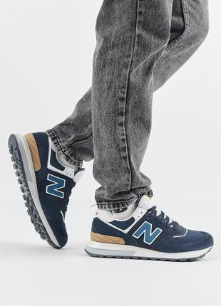 Кроссовки мужские new balance navy blue sand синие повседневные кроссовки нью баланс8 фото