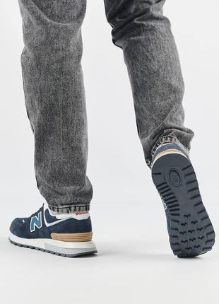 Кроссовки мужские new balance navy blue sand синие повседневные кроссовки нью баланс10 фото