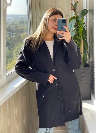Легкое черное пальто жакет 1+1=3