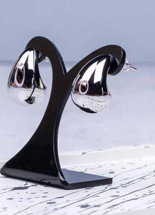 Серьги капельки, серебристые женские сережки