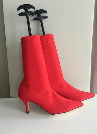 Сапожки чулки от зара полусапожки zara в стиле jimmy choo Boy chanel gucci6 фото