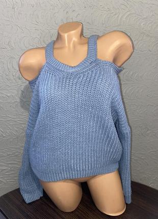 Стильний светр з відкритими плечима свитер3 фото
