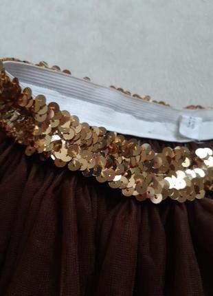 Фатиновая юбка коричневого цвета 3-5р3 фото