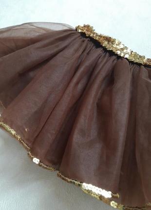 Фатиновая юбка коричневого цвета 3-5р4 фото