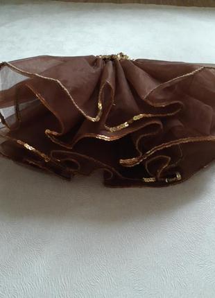 Фатиновая юбка коричневого цвета 3-5р5 фото