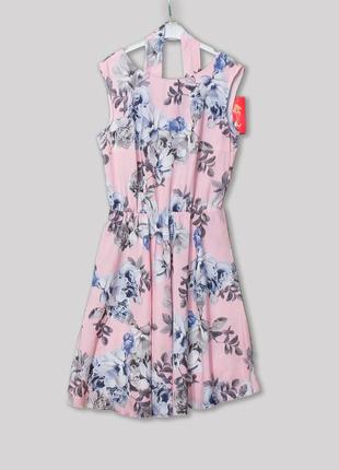 Качественное плаття, легкое, шифон, летние, без рукавов, розовое, пудра1 фото