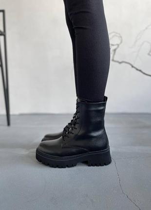 Стильные женские кожаные ботинки, зимние сапоги, натуральная кожа, зима, 40-414 фото