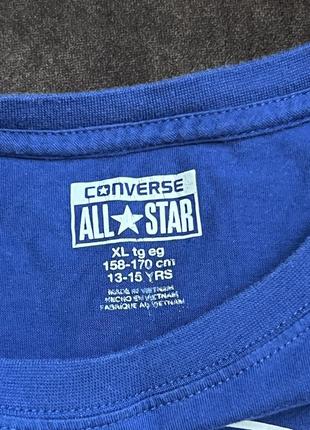 Хлопковая футболка converse all star chuck taylor оригинальная синяя3 фото