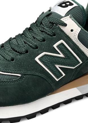 Кроссовки мужские new balance classic green white зелёные повседневные кроссовки нью баланс7 фото