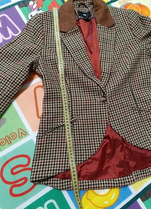 Жакет пиджак гуся лапка твидовый с шерстью сток6 фото