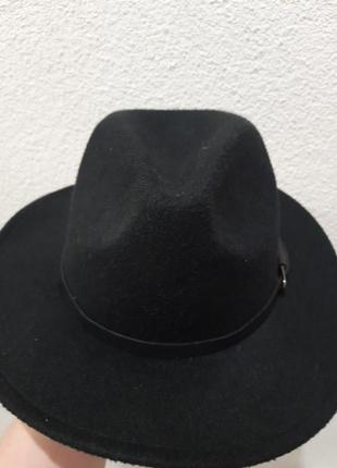 Шляпа федора унисекс с устойчивыми полями classic черная4 фото